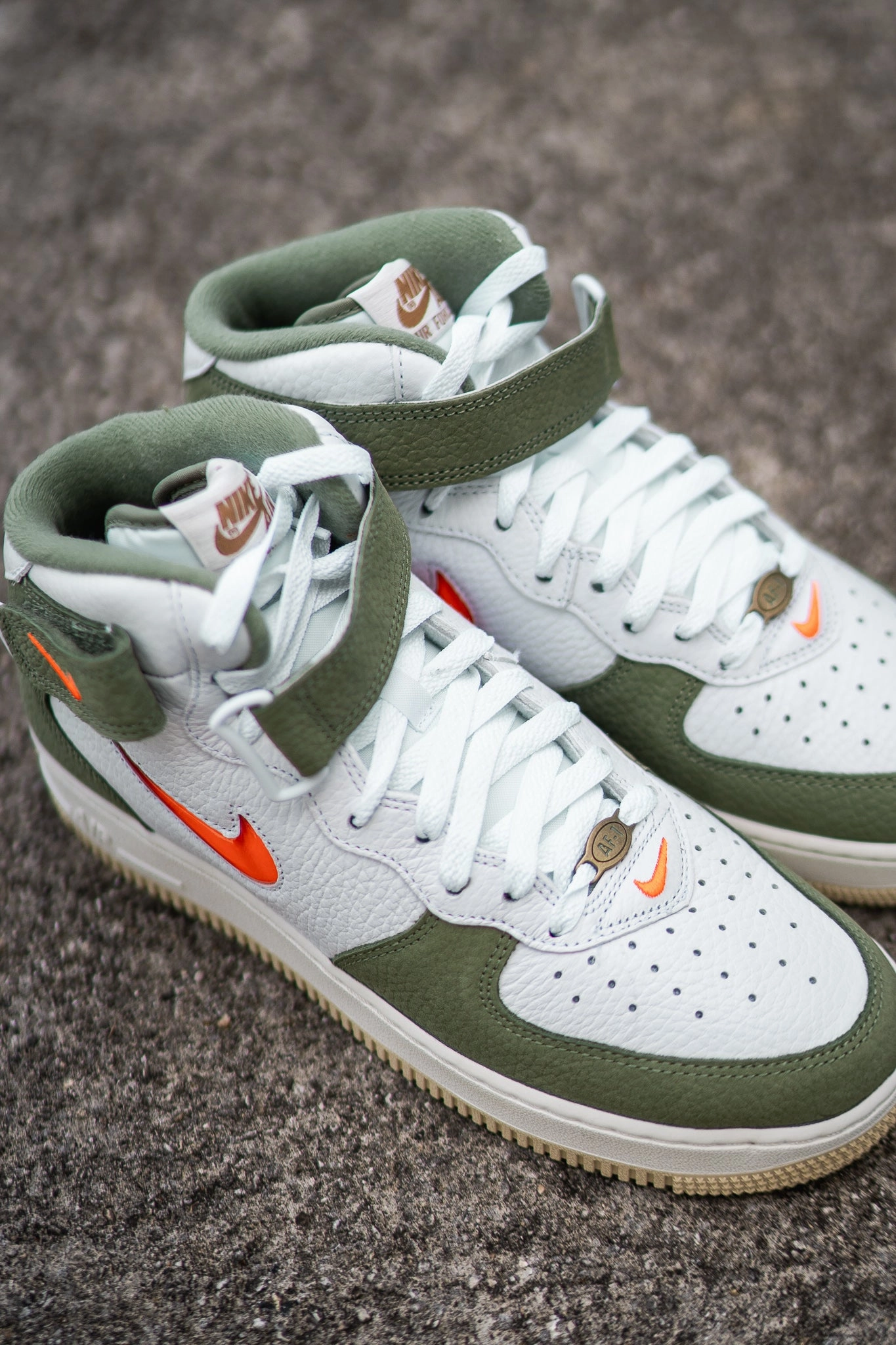Nike Air Force 1 Mid QS (Olive Jewel) Vulcanized Construction Hyper Durable Rubber Compound