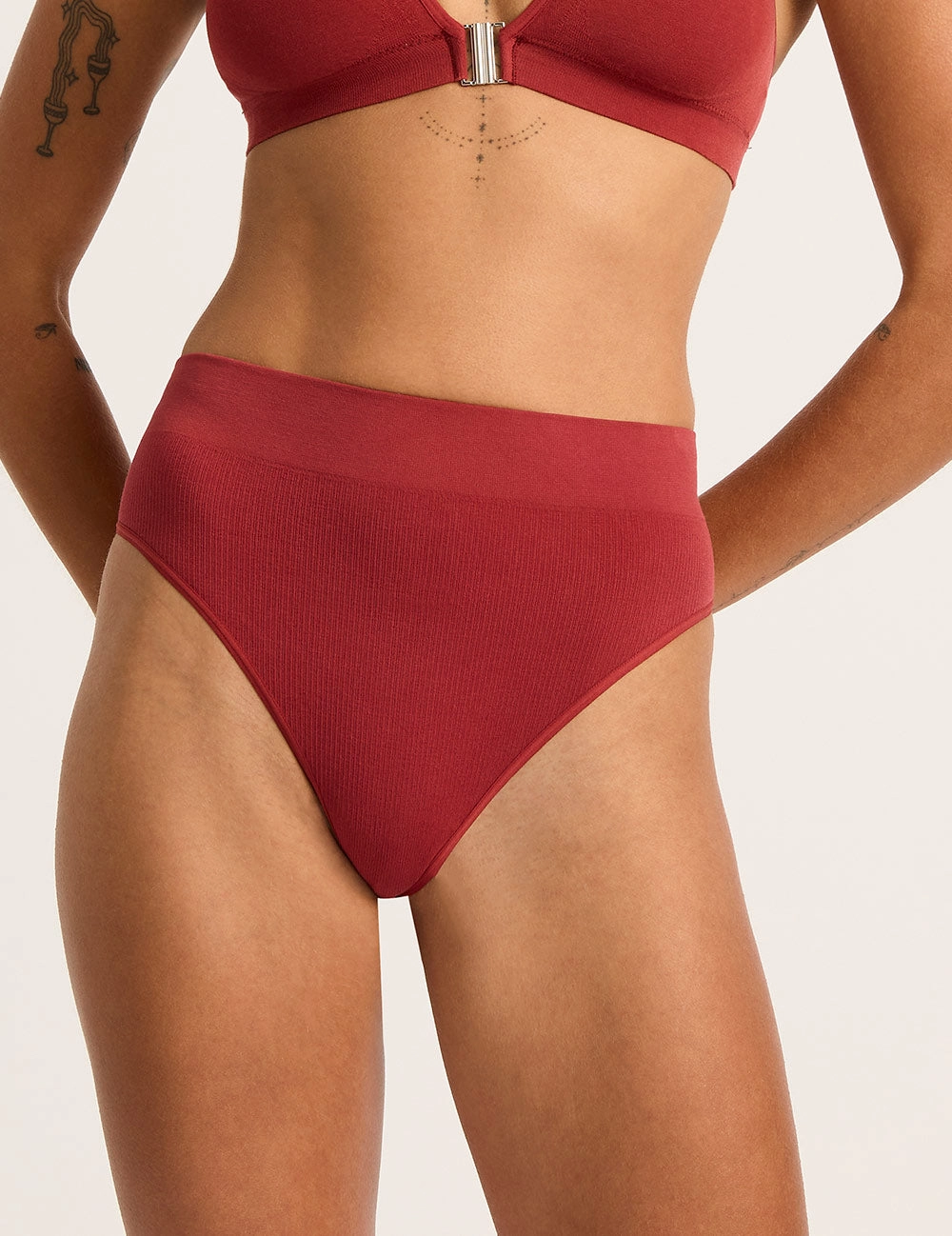 Enhanced Durability Color Variety Lyolyte High Waist G-String - Ruby