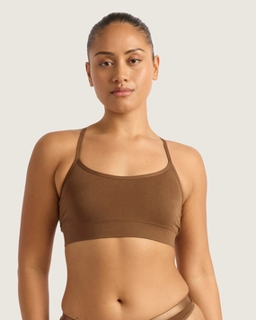 LYOLYTE Racerback Bralette - Clove Snapped seams Blind stitching seams
