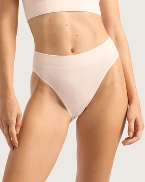 LYOLYTE Ribbed High Leg Briefs - Powder Pink Daylong Fresh Light Comfort