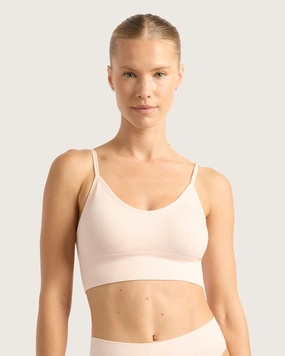 LYOLYTE Ribbed Low Back Bralette - Powder Pink Different sizes seams