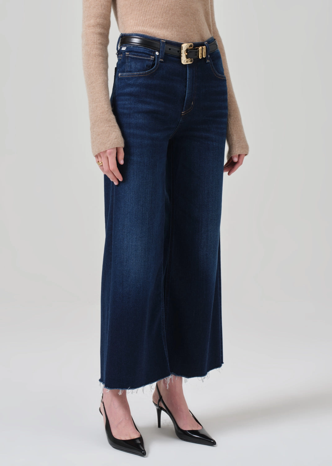 Eco Friendly Denim Body Fit Ready LYRA WIDE LEG CROP IN LOTUS