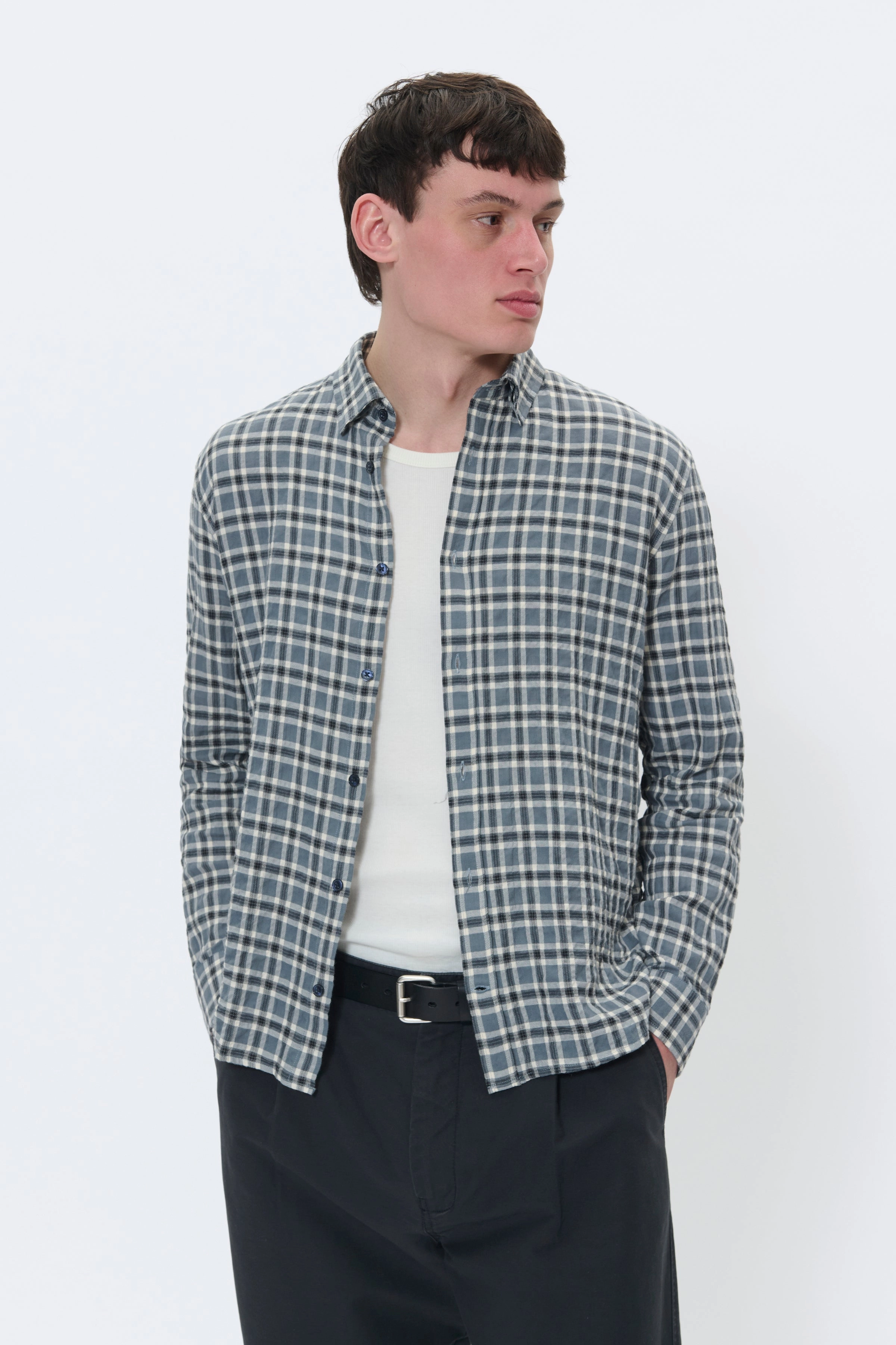 MACHRISTALDO CHECKED LONG SLEEVE SHIRT Diamond Soul