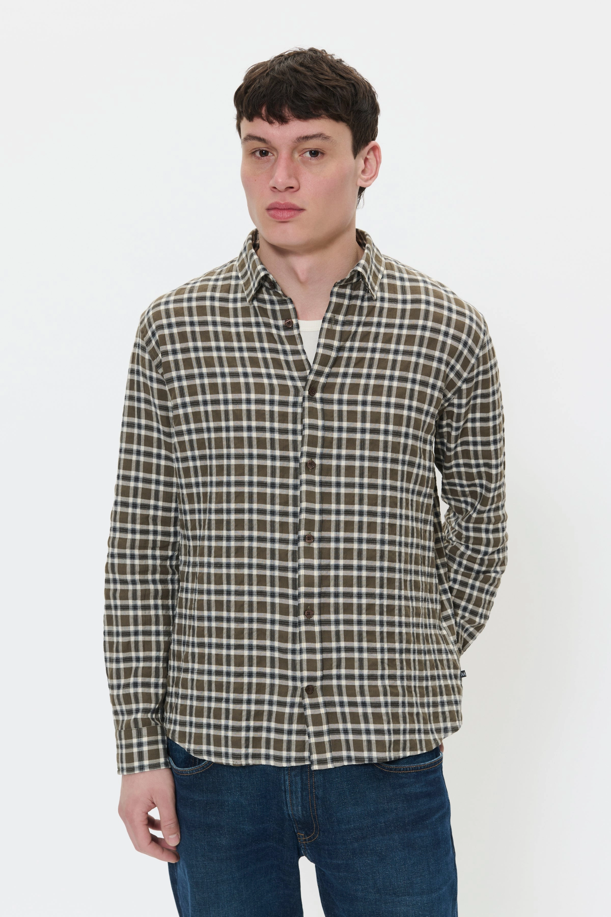 MACHRISTALDO CHECKED LONG SLEEVE SHIRT PocketDetails