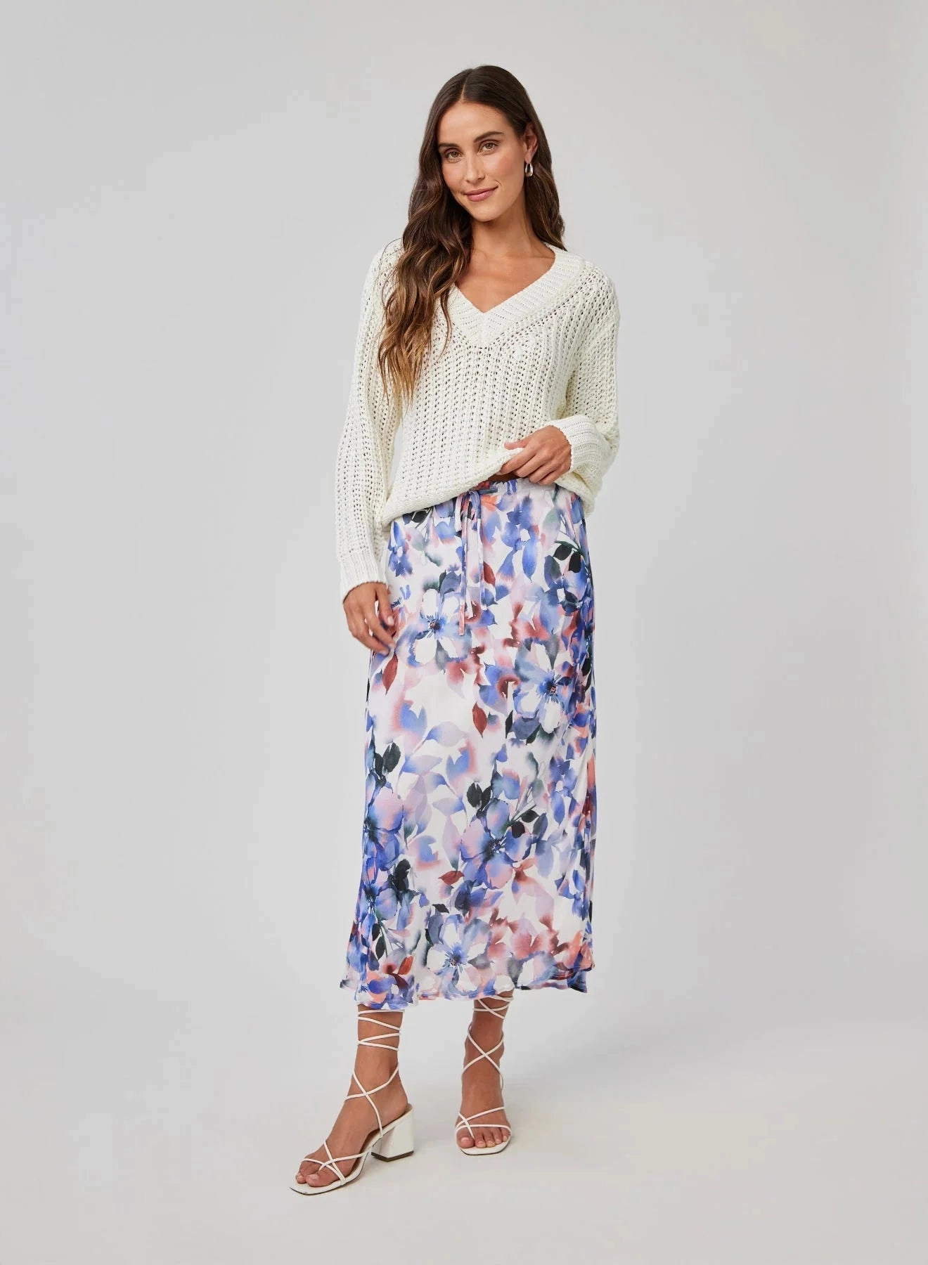 MAGNOLIA BLOOM RUFFLE WAIST SKIRT Casual Day Date Vibe