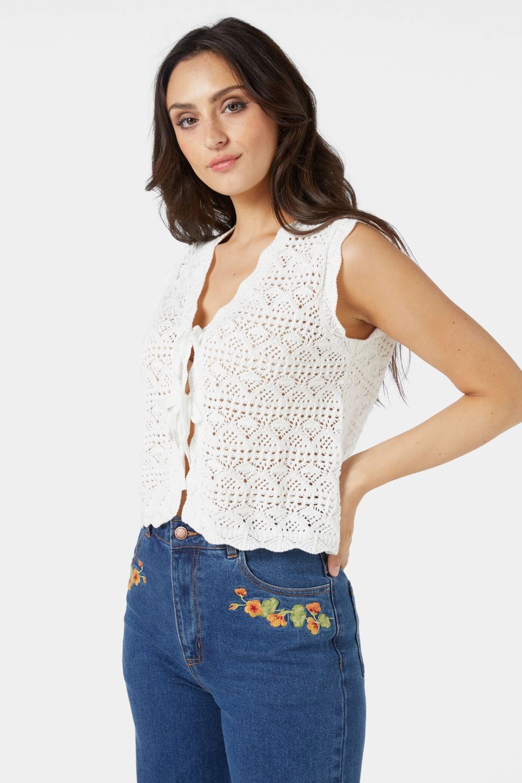 anti static coating PortableOption Margie Tie Front Top