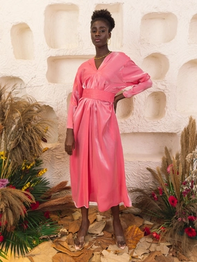 Work Vibe Aphrodite Rose Belted Dress