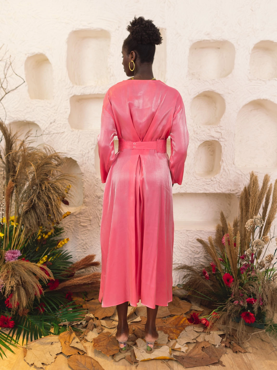 Trend Focused Aphrodite Rose Belted Dress