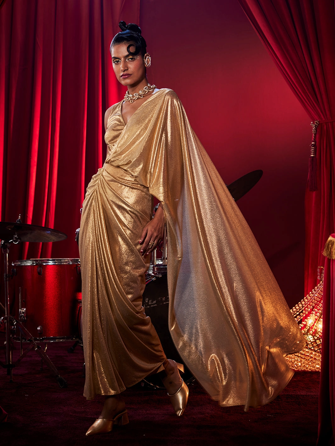 Medusa Golden Glam Gown Art Inspired Must-have