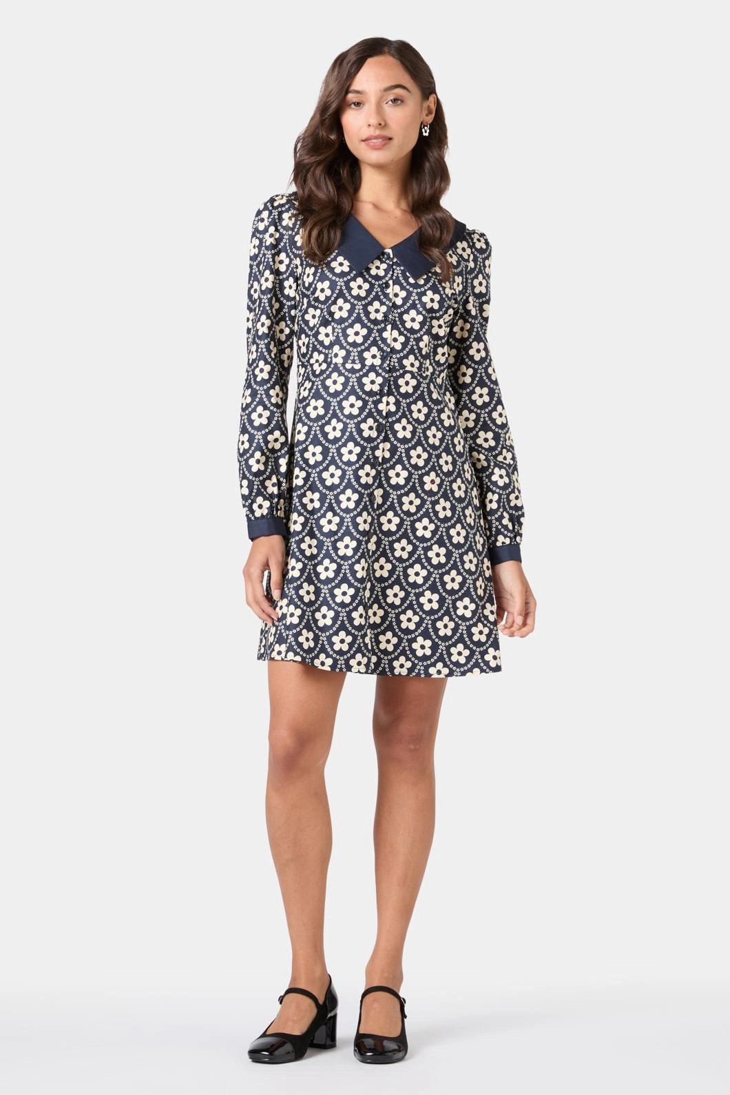 Megan Cute Collar Mini Dress Lawn Soft