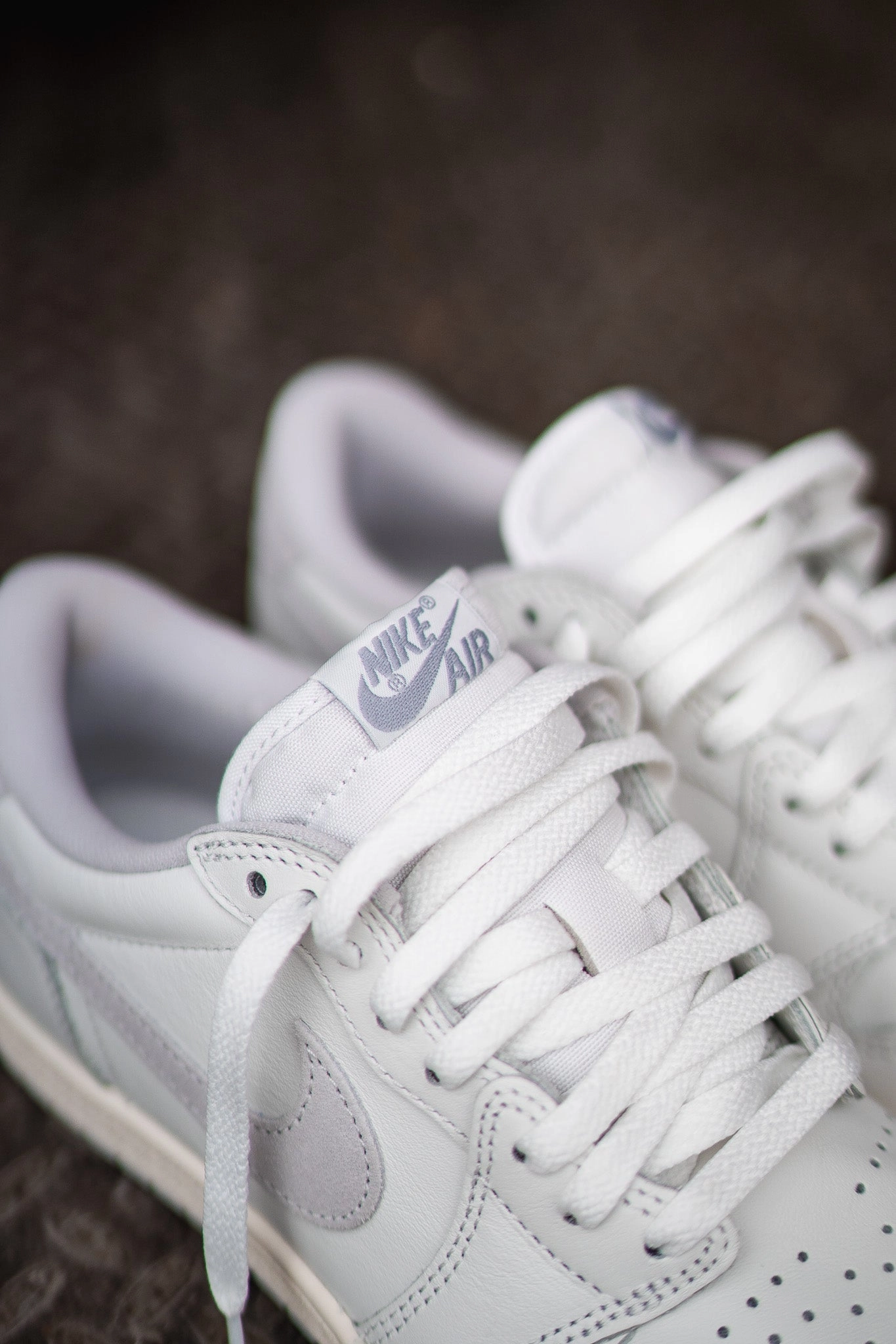 Orthopedic Impact Zones Mens Air Jordan 1 Low 85 (Summit White/Light Smoke Grey)