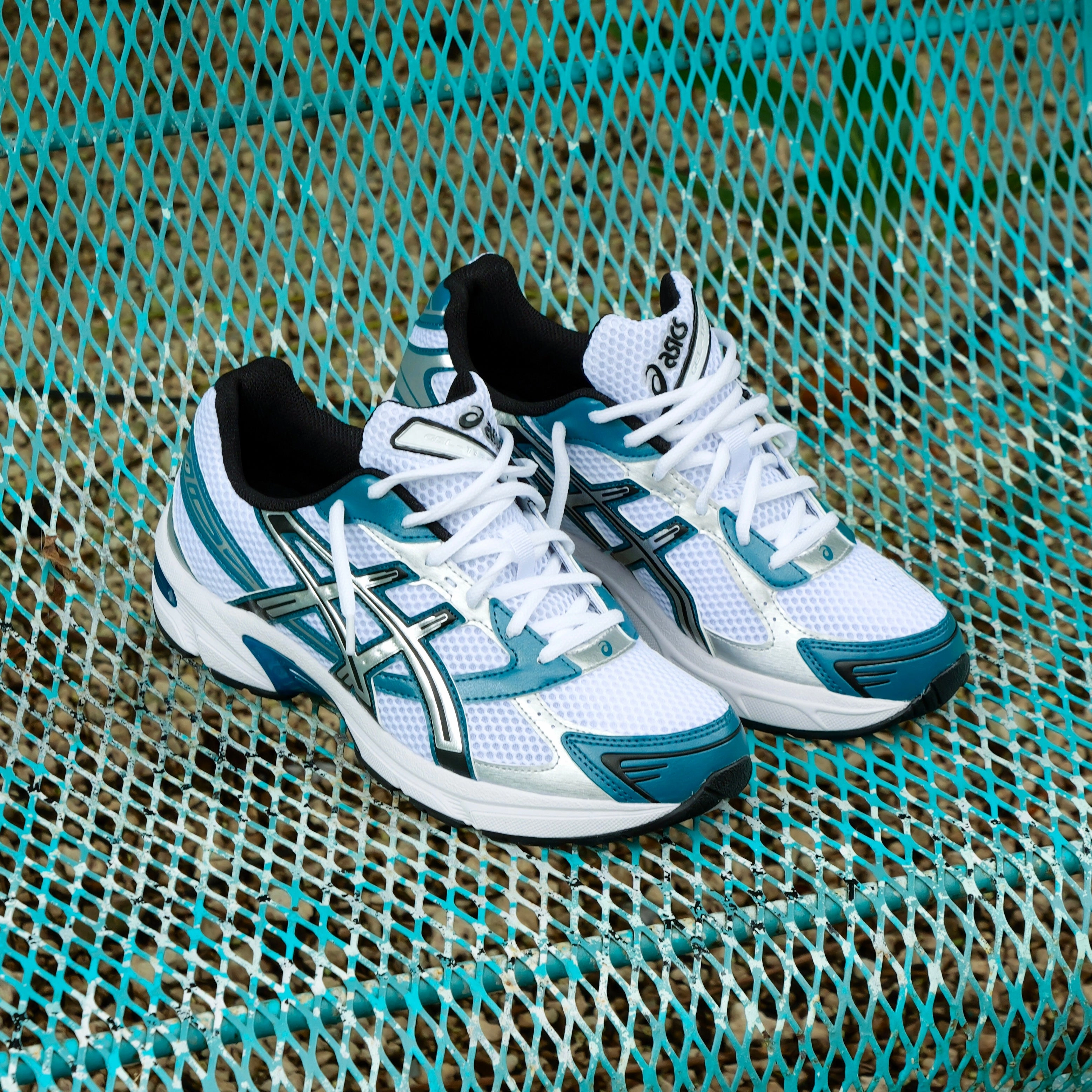 Workout Friendly Mens Asics Gel-1130 (White/Restful Teal)