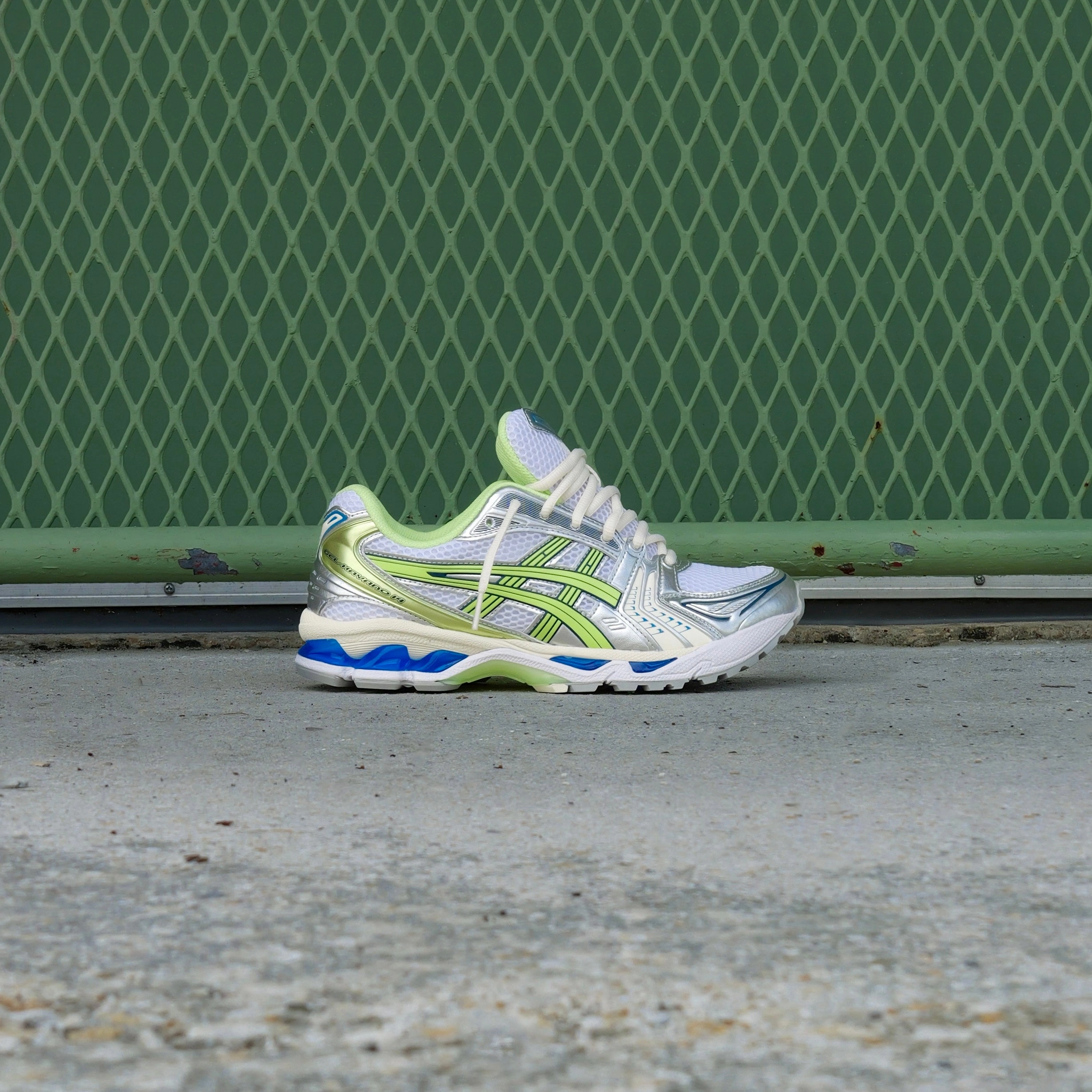 Mens Asics Gel-Kayano 14 (White/Lime Green) Oxygenation Technology