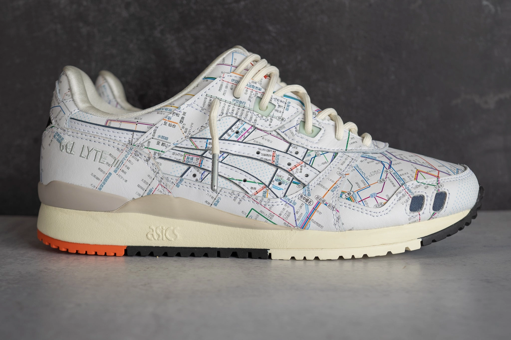 Mens Asics Gel-Lyte 3 TOKYO Subway Pack (White/Peacoat) Arch Secure Dual Material