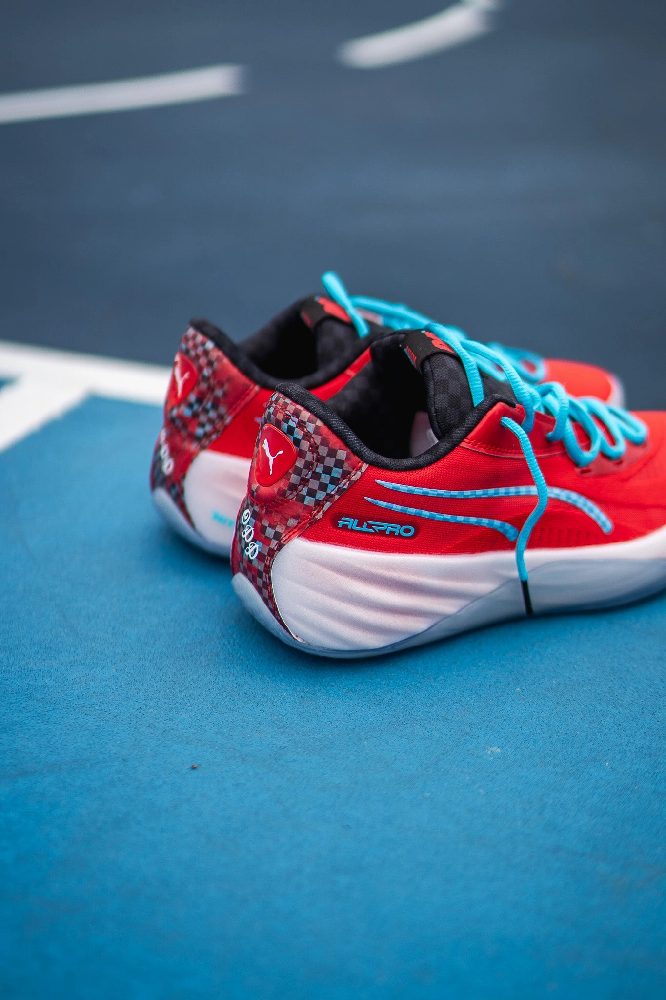 Mens Puma All-Pro Nitro x Scoot Henderson (Red/Blue) Slip   On Style High Traction