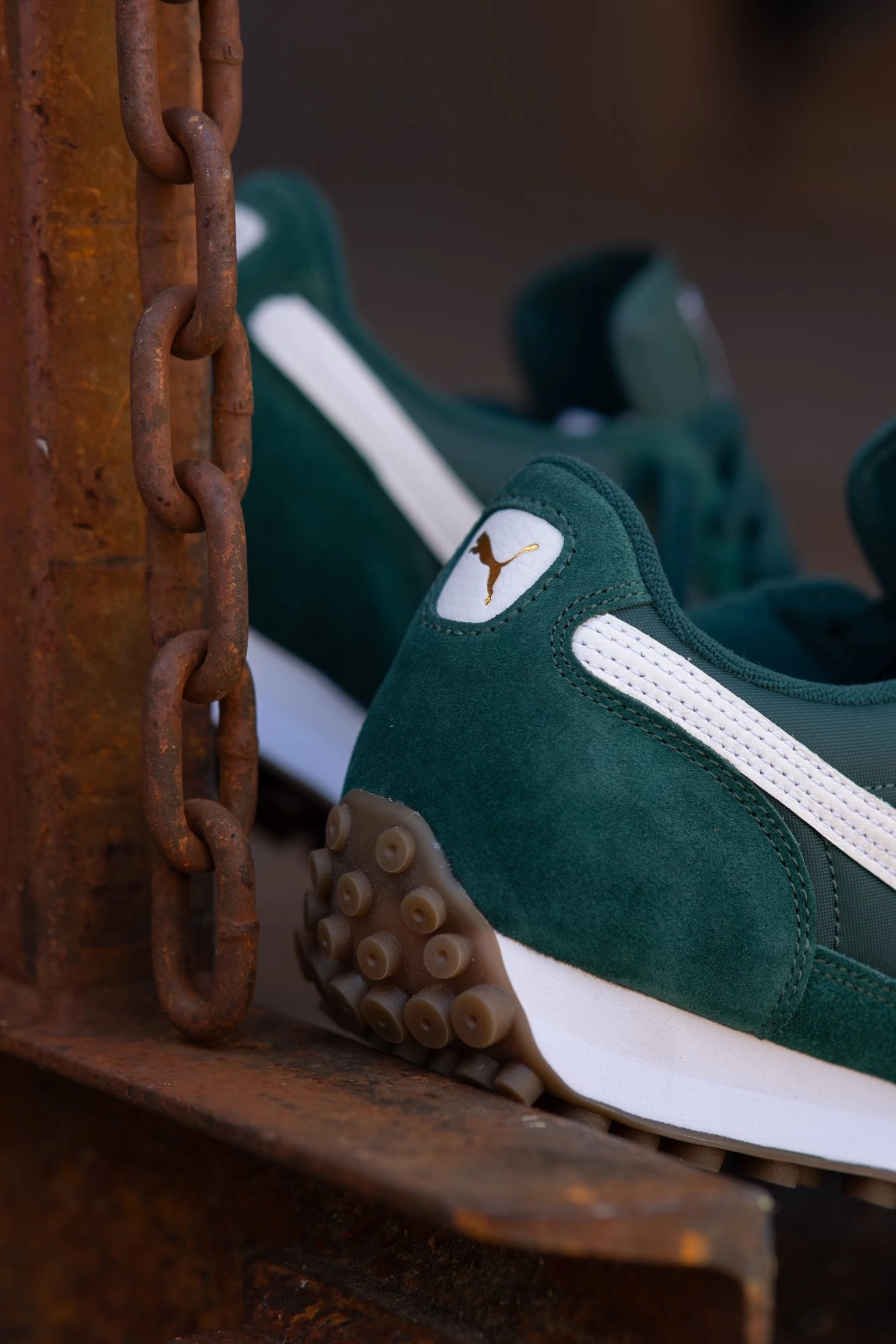 Mens Puma Easy Rider Vintage (Dark Myrtle/Puma White) Sport Aesthetic Heat Dissipating