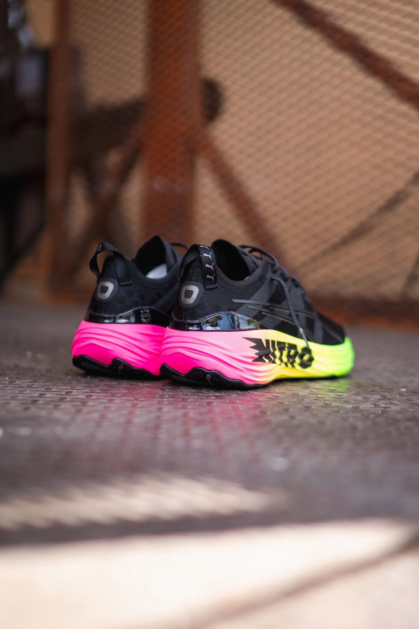 Mens Puma ForeverRUN Nitro Futrograde (Black/Gecko Green) Adaptive cushioning Shock   Absorbing Midsole