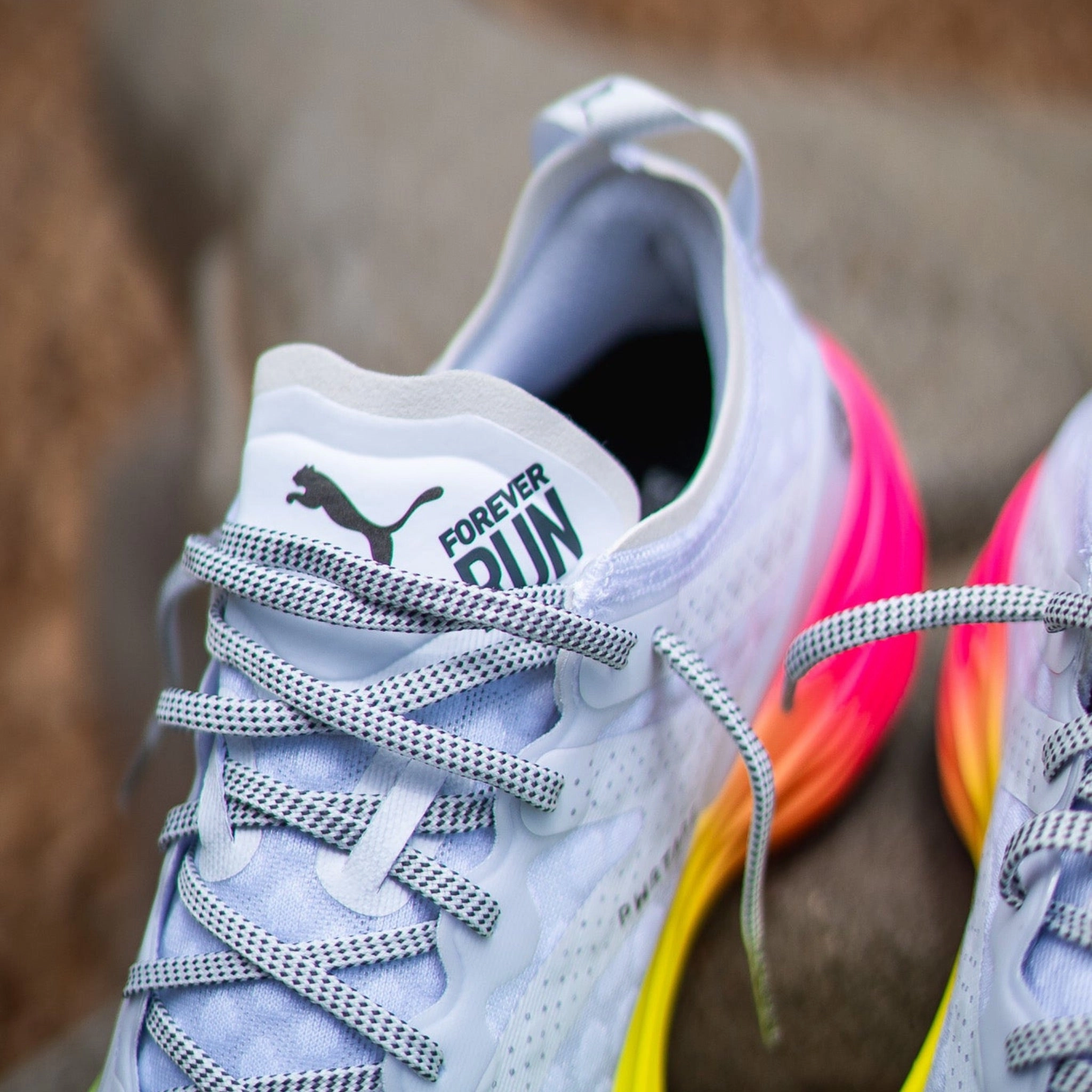 Mens Puma ForeverRUN Nitro Futrograde (White/Gecko Green) Arch Stabilization Lace   Up