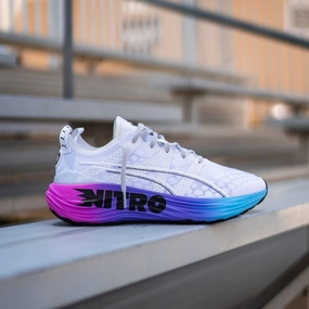 Mens Puma ForeverRun Nitro Sunset (White/Luminous Blue) EVA sole Stylish Comfort