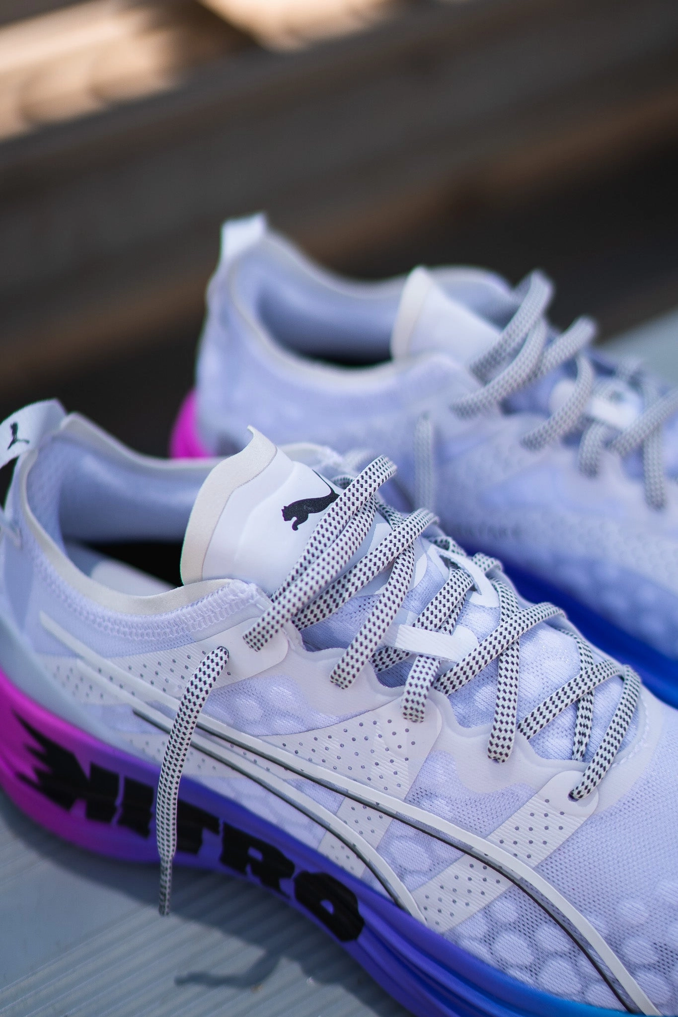 Energy Vibe Mens Puma ForeverRun Nitro Sunset (White/Luminous Blue)