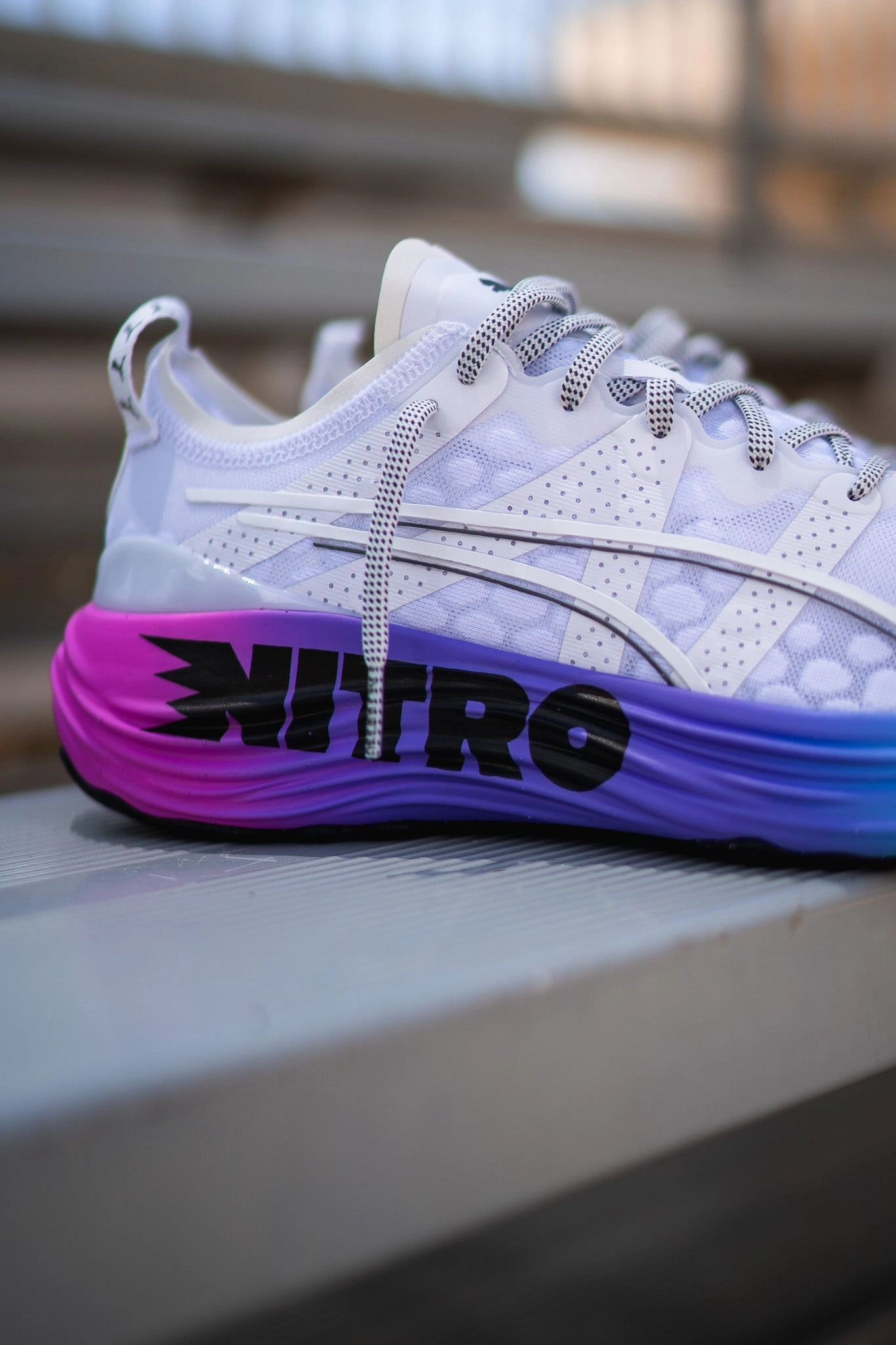 Mens Puma ForeverRun Nitro Sunset (White/Luminous Blue) Sports use