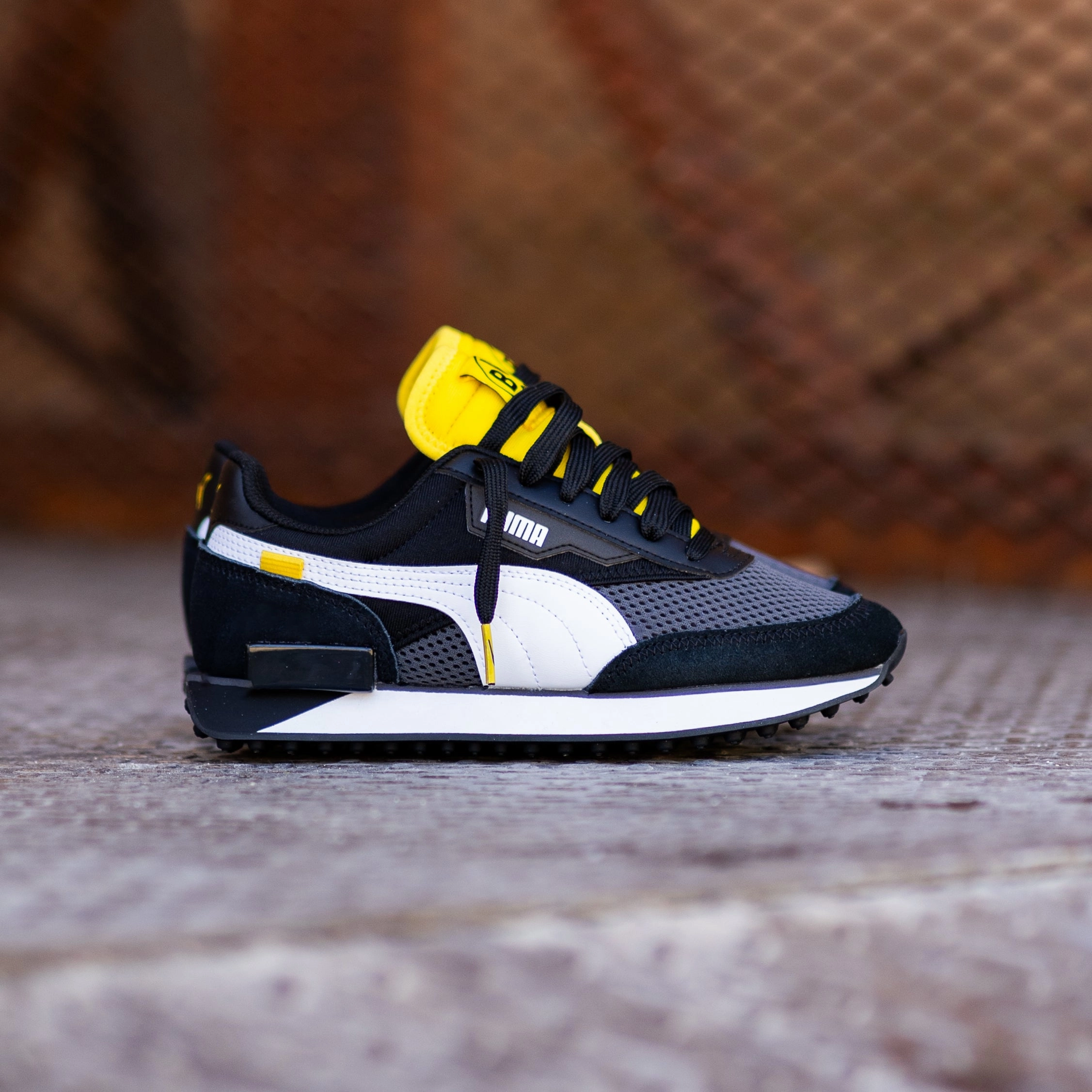 Torsion Rigidity System Mens Puma Future Rider BVB (Asphalt/Black/Cyber Yellow)