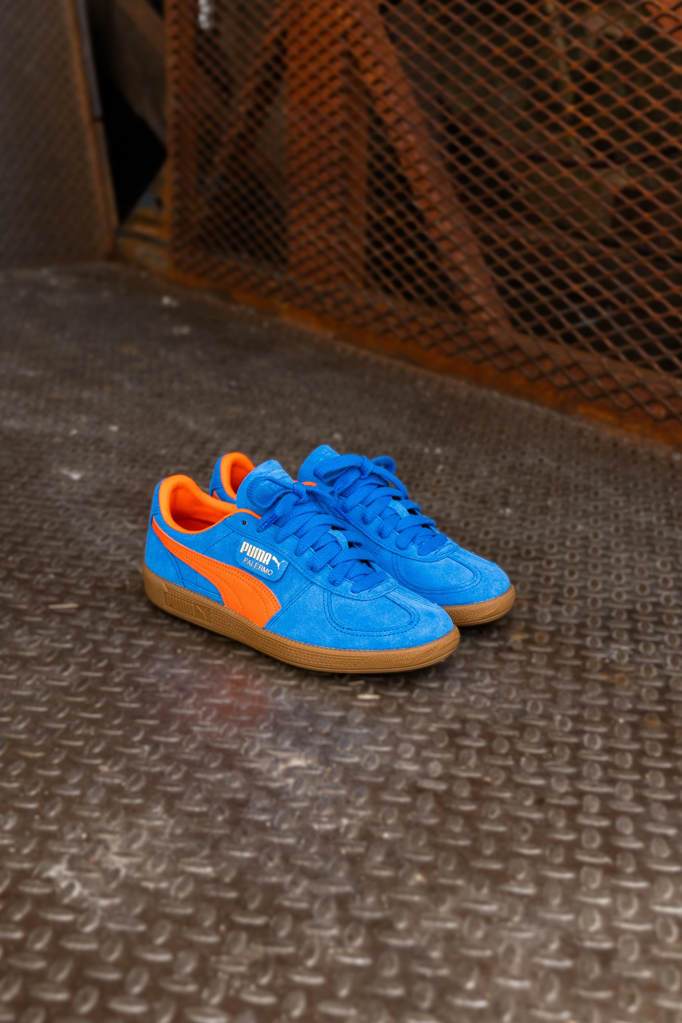 Ultra Responsive Midsole Quick Drying Liner Mens Puma Palermo (Hyperlink Blue/Flame Flicker/Gum)