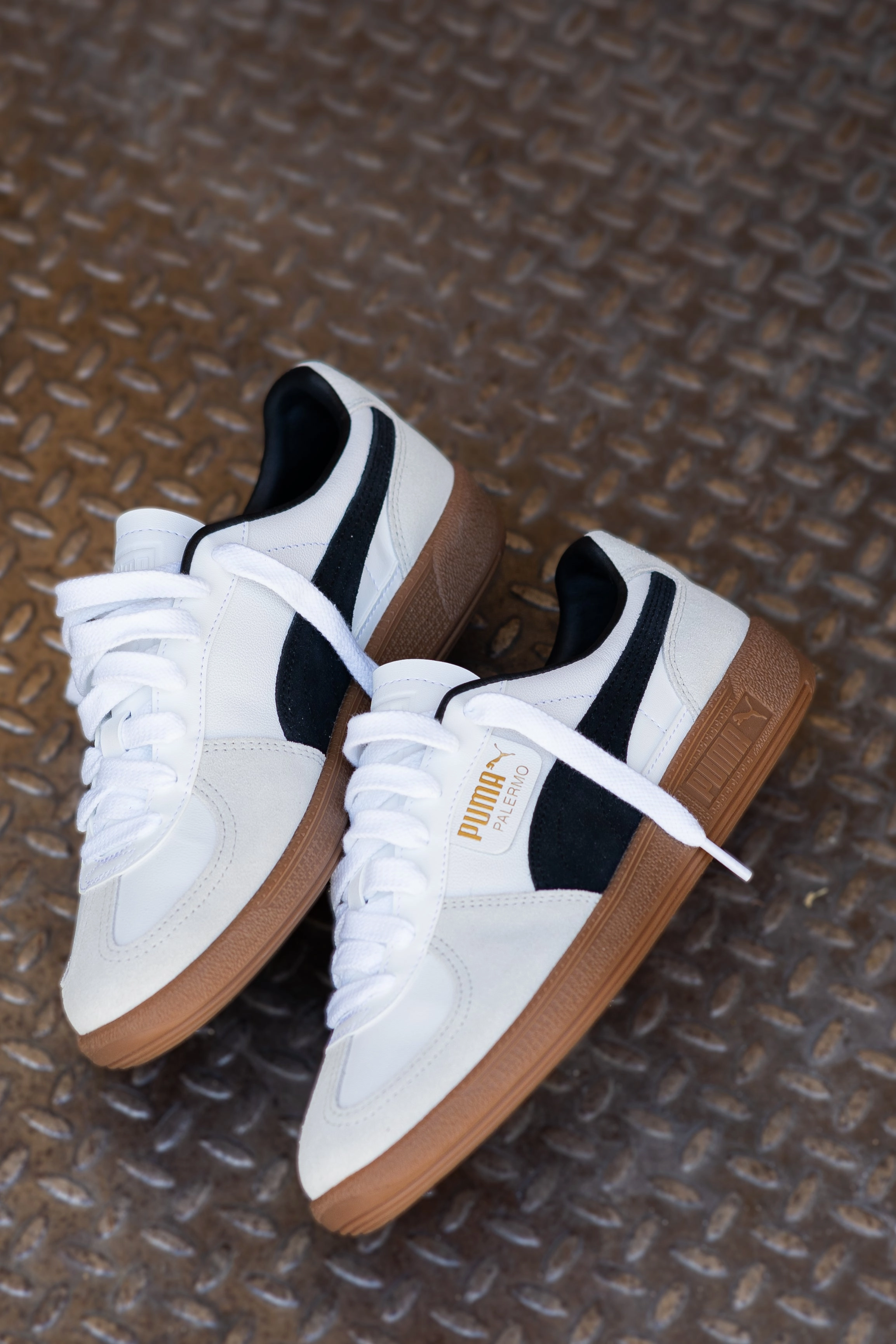 Impact Resistant Frame Thickened Midsole Mens Puma Palermo LTH (White/Black)