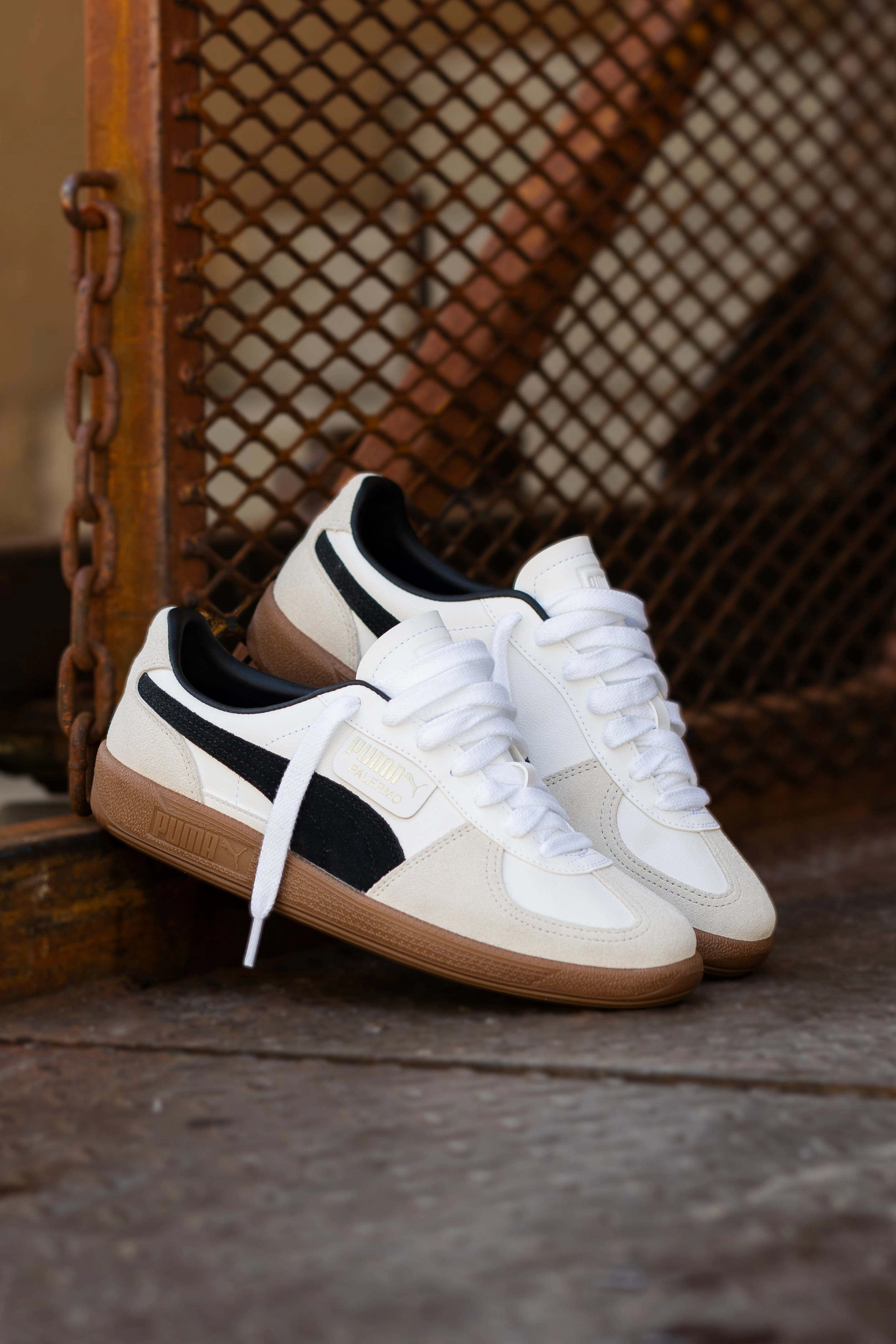 Mens Puma Palermo LTH (White/Black) Breathable Lining
