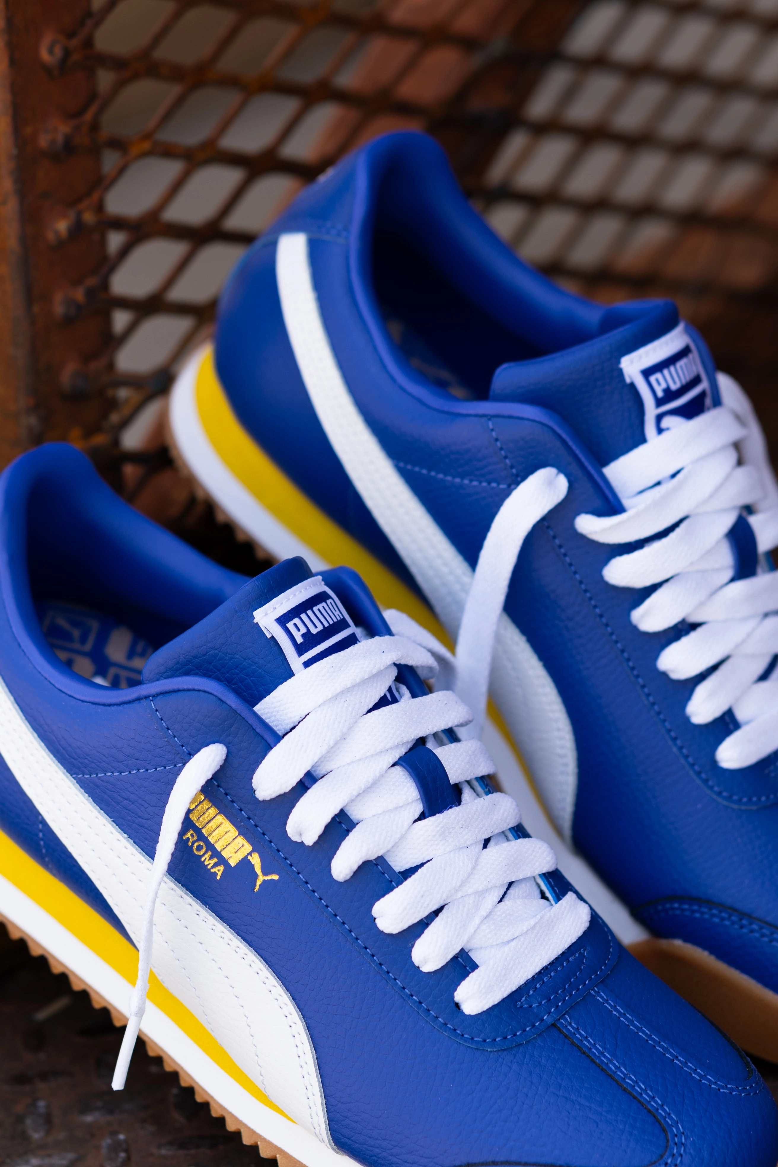 Mens Puma Roma 24 Standard (Lapis Lazuli/Fresh Pear) Flex Groove Engineering Kinetic Motion Engine