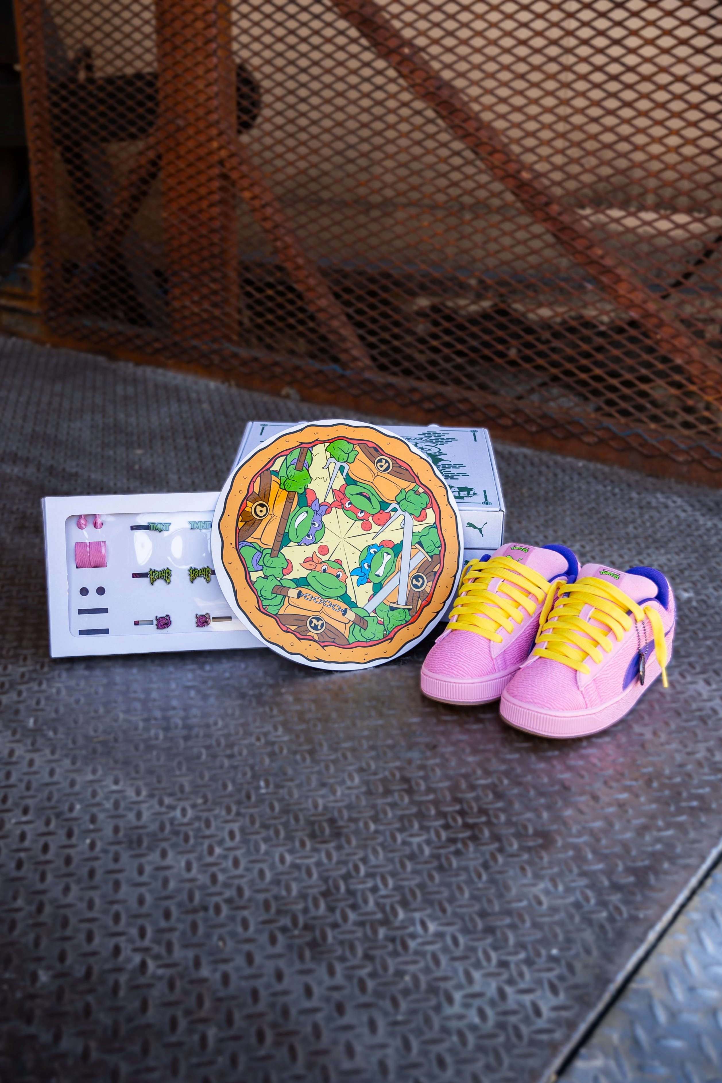 Mens Puma Suede XL Teenage Mutant Ninja Turtles (Mauved Out/Team Violet) Work Day Ventilated Collar Design