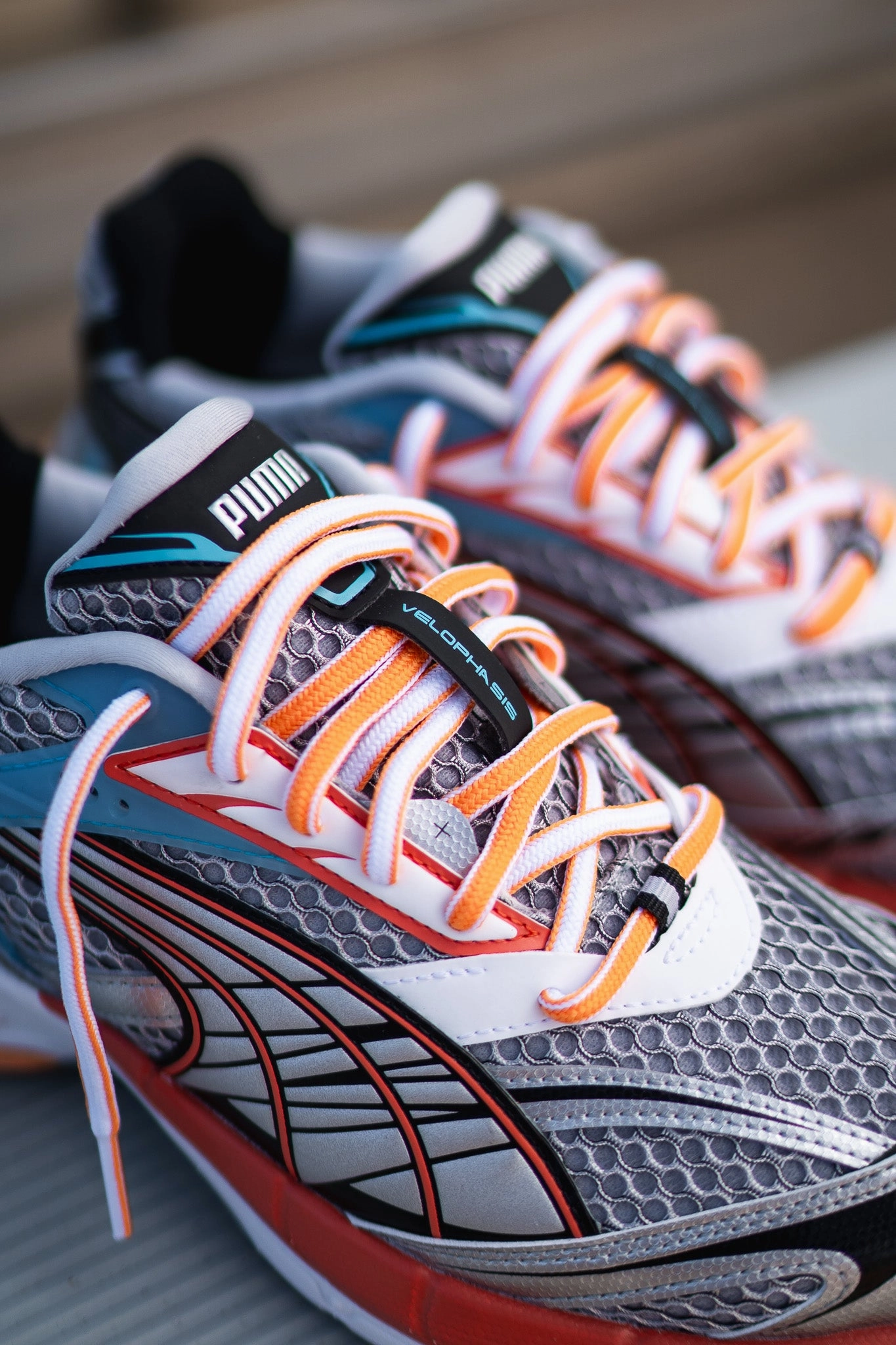 Mens Puma Velophasis Phased (Cool Grey/Chili Powder) Smart Motion Youth Style