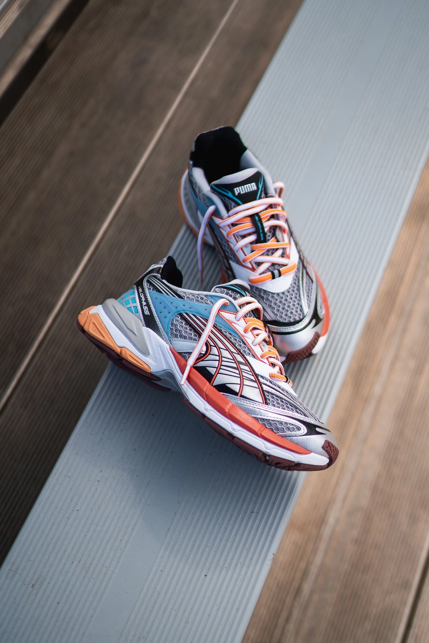 Mens Puma Velophasis Phased (Cool Grey/Chili Powder) Foot Contouring Smart Casual