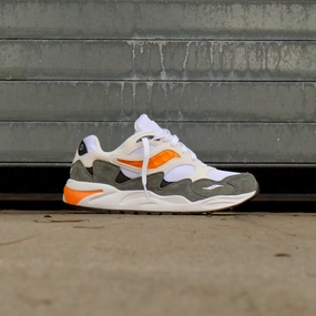 Mens Saucony Grid Shadow 2 Essential (White/Safety Orange) Soft Arch