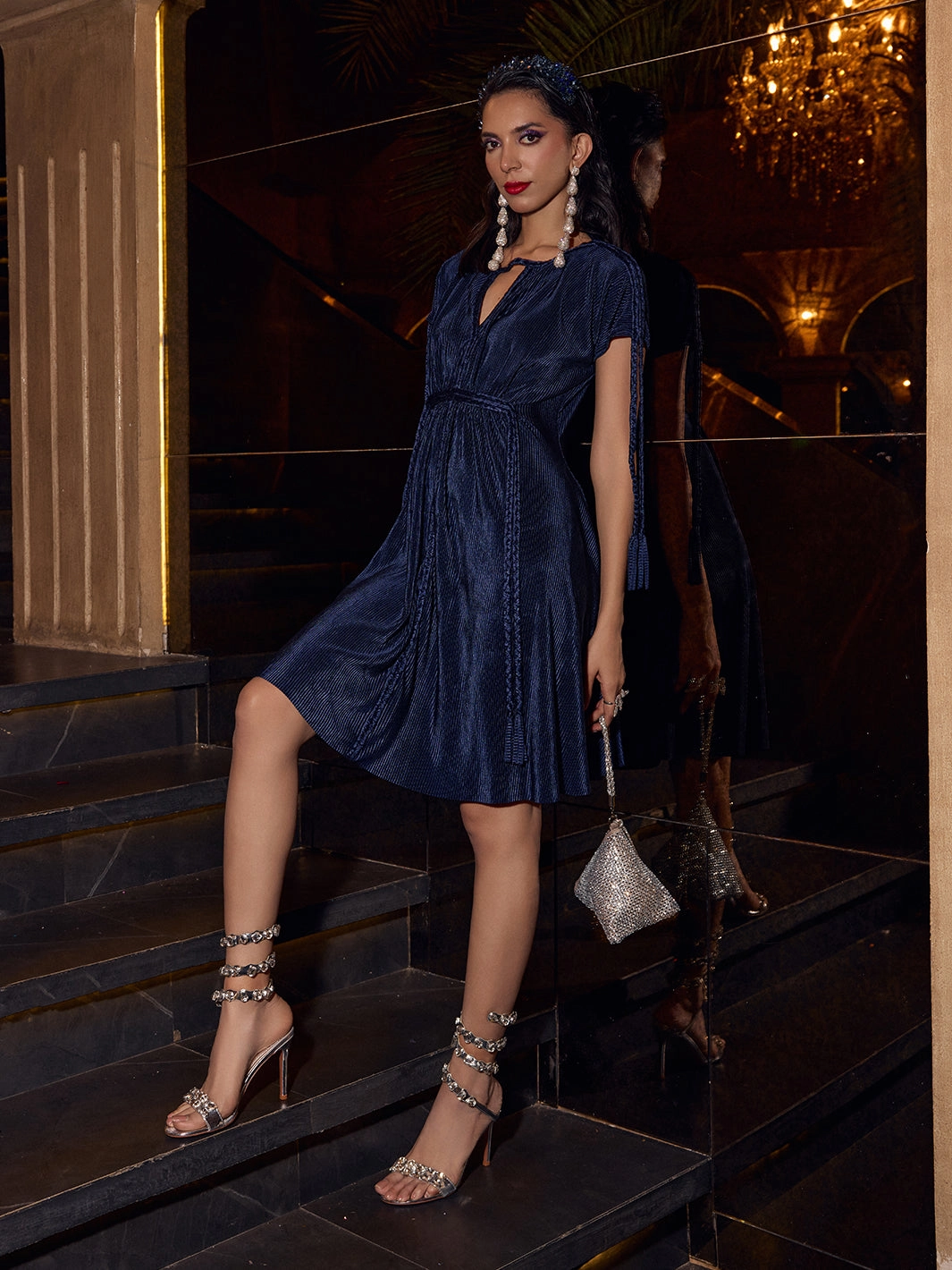 Spring Vibe Flattering Look Merlot Braided Short Party Dress