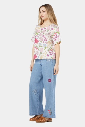 Petal Sleeve Architecture Bouquet Top