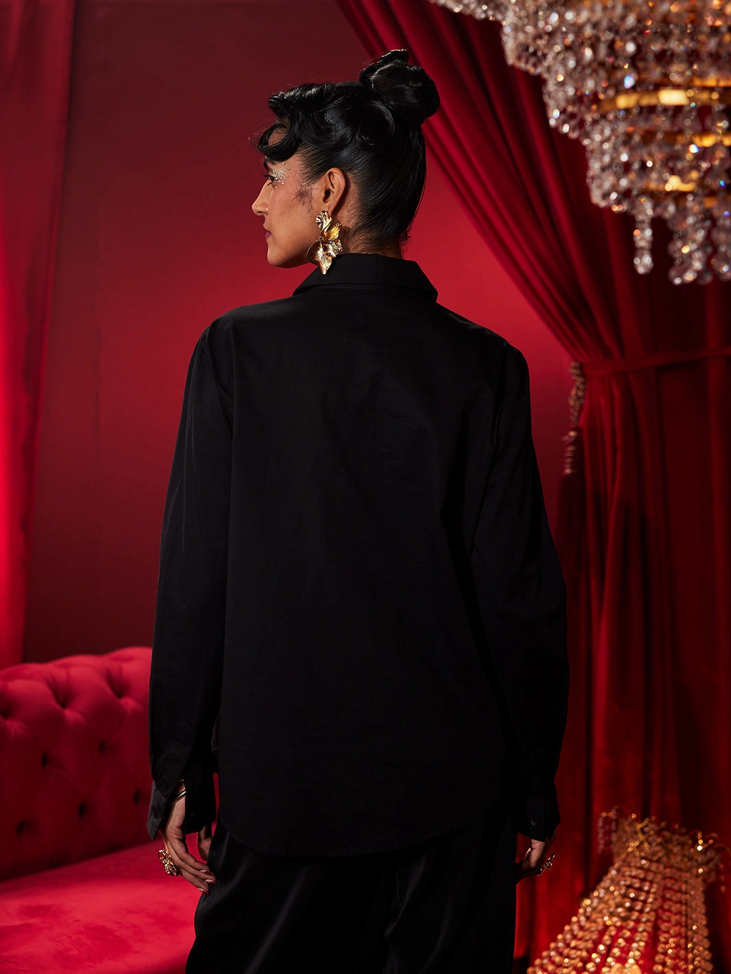 Floral Swing Midnight Sparkle Emrboidered Shirt