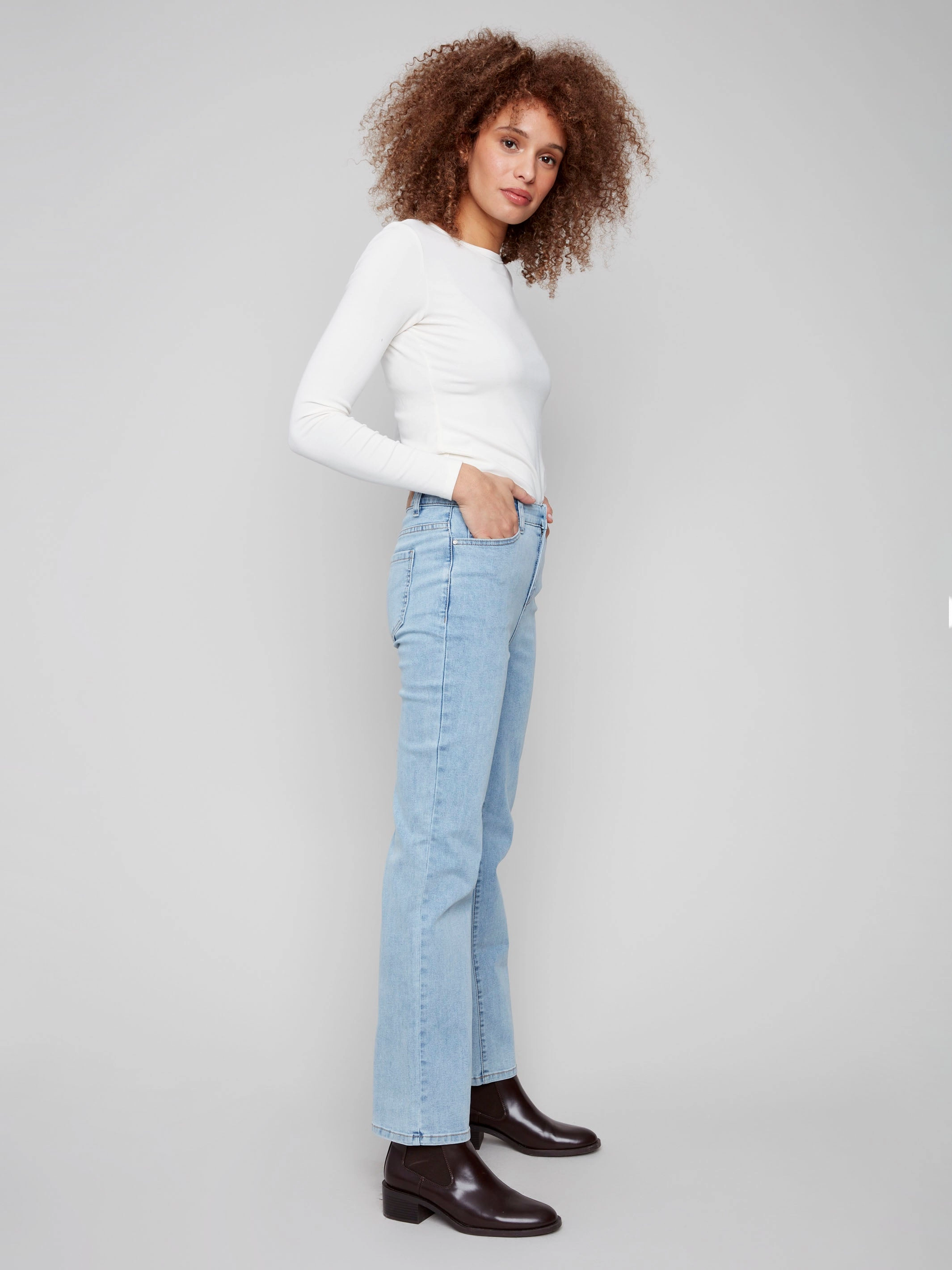 Comfortable Choice Charlotte Straight Leg Jeans - Light Blue