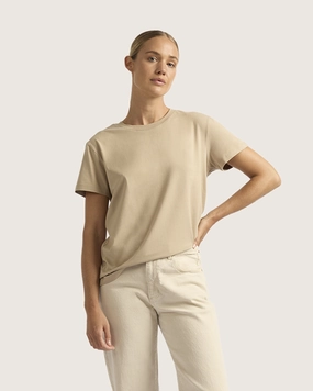 Women's Classic Crew Neck T-Shirt - Stone LowBulkFabric