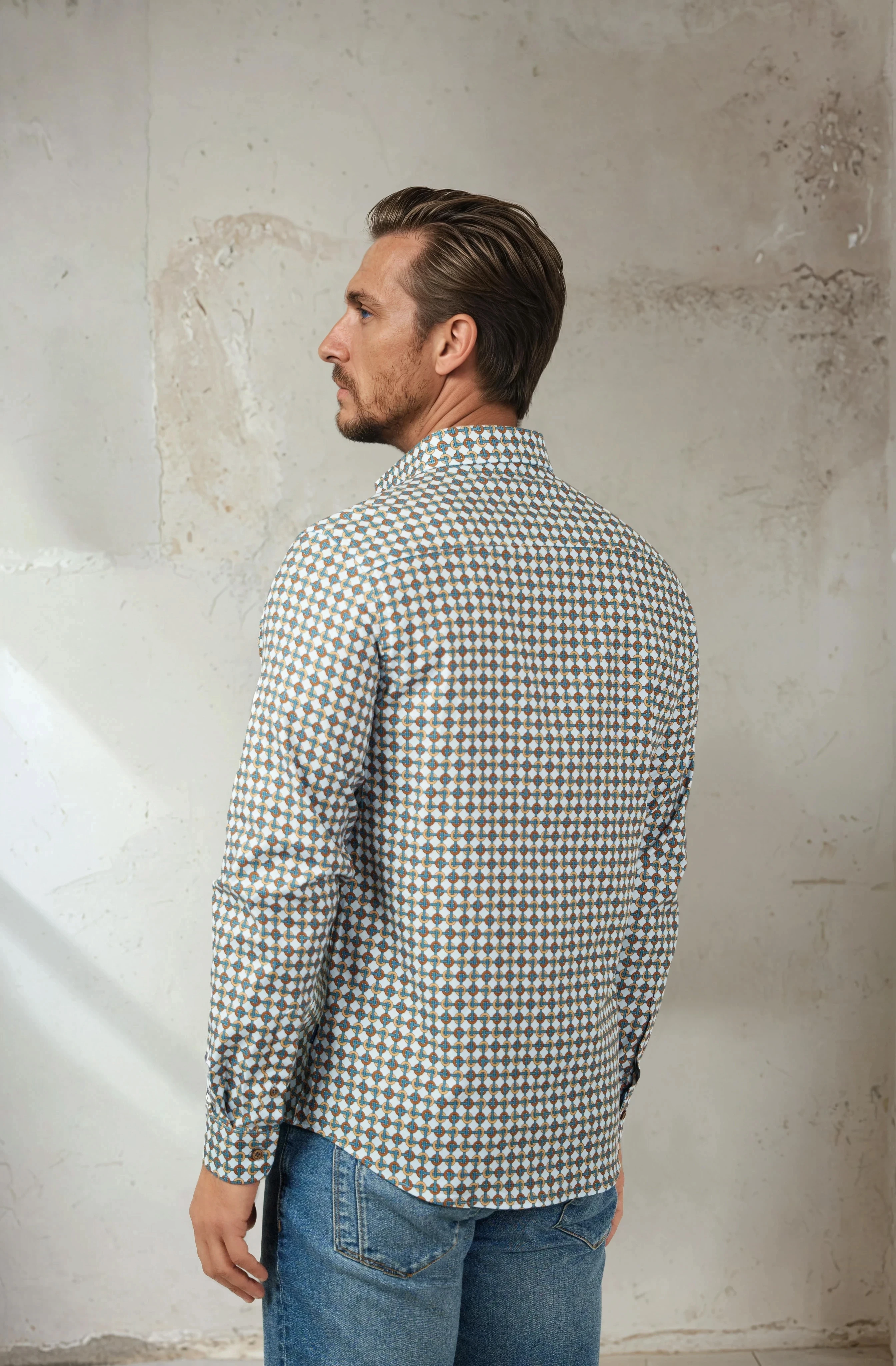 Ergonomic Pattern TemperatureRegulating RINGS & ROPES LONG SLEEVE SHIRT