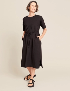 Comfortable Shorts Statement Wear T-Shirt Tie Dress - Black