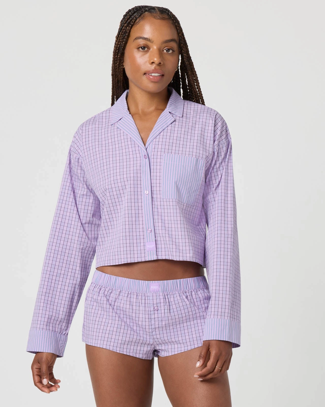 Plaid Crop Shirt Sharp Look