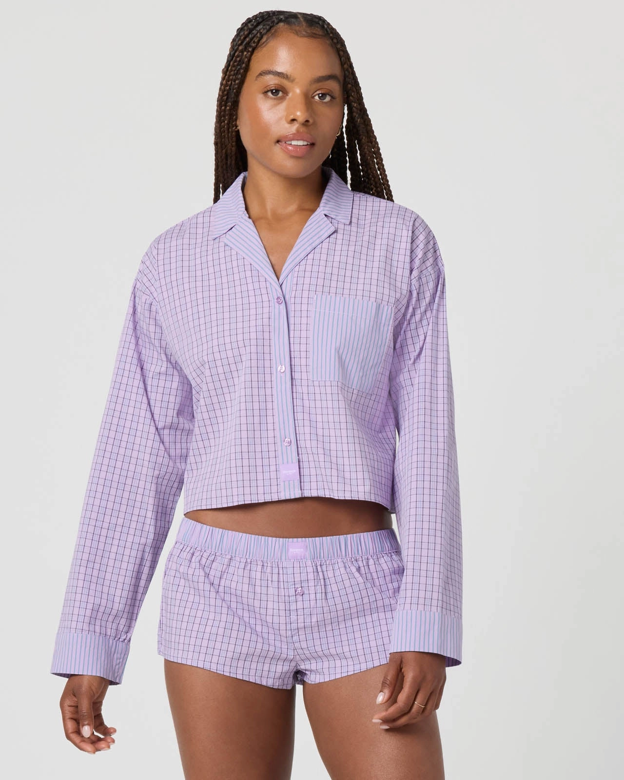 OdorControlClothing Plaid Crop Shirt