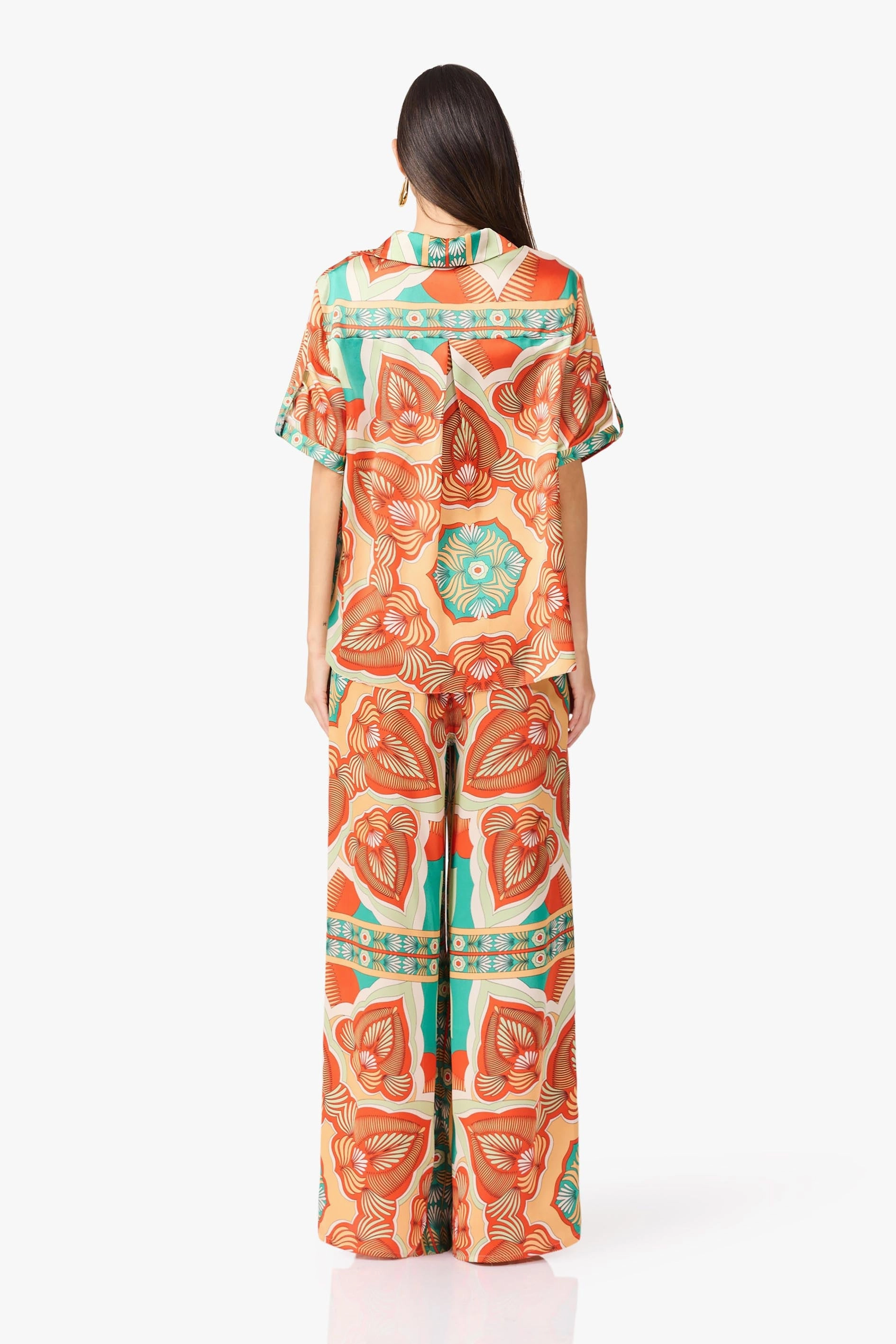 Neomi Satin Set in Orange Adjustable-Straps