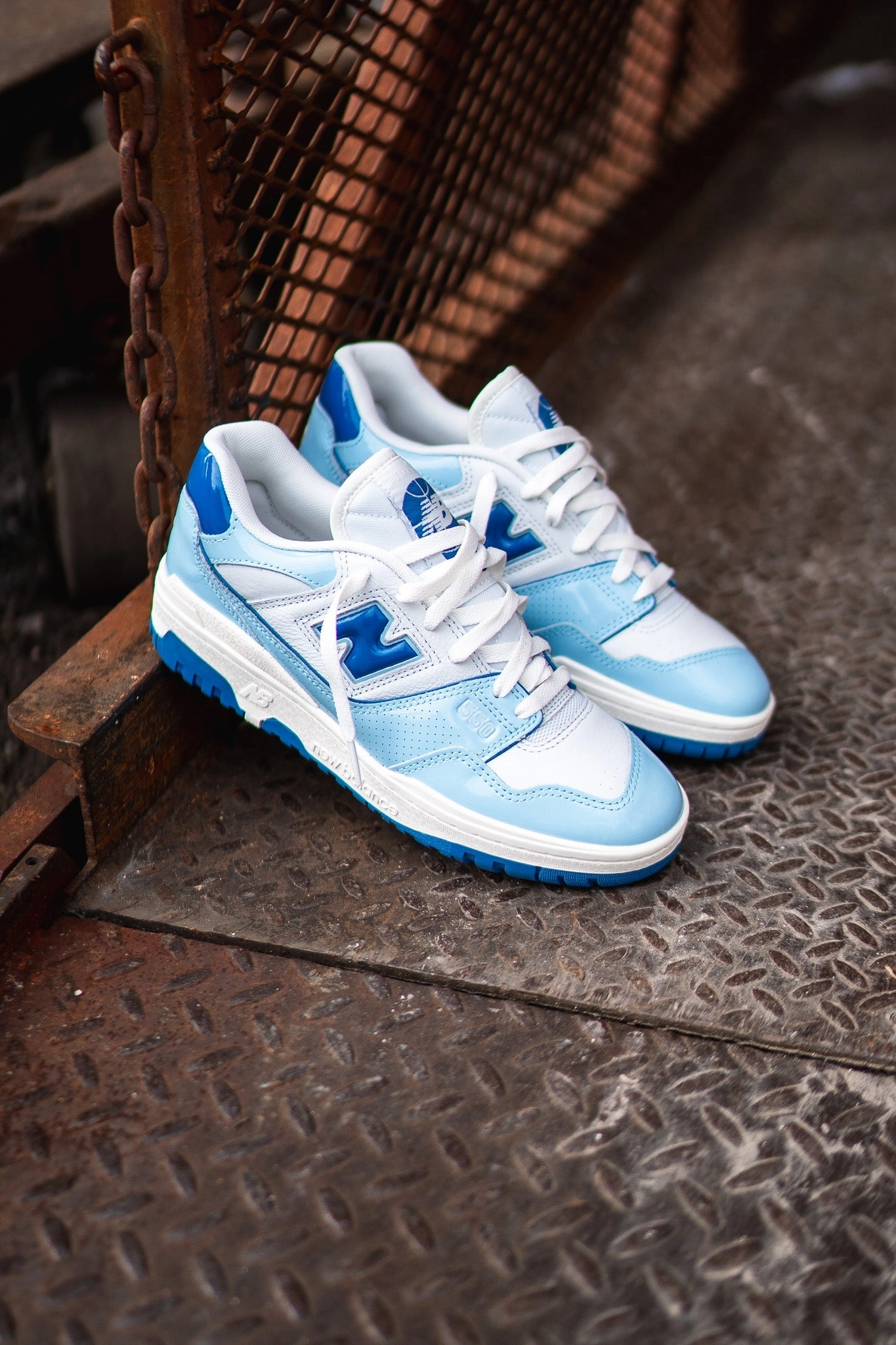 Mens New Balance 550 (White/Powder Blue) - BB550YKE Quick   Drying