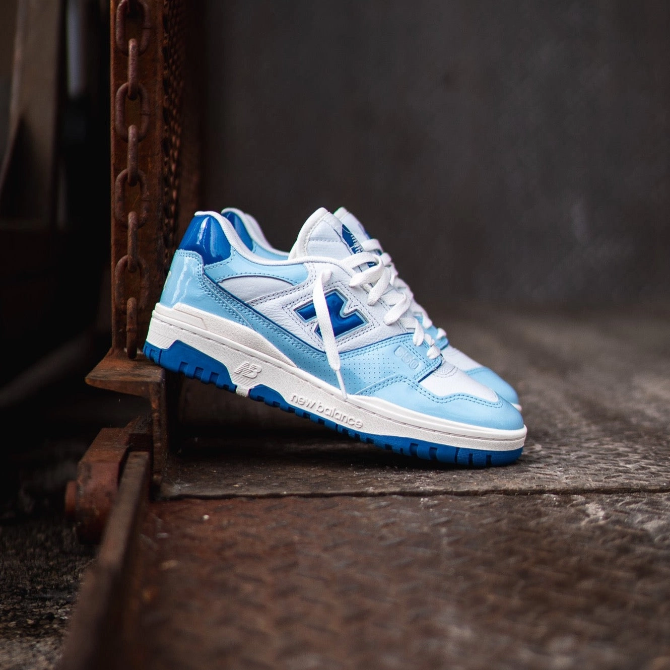 Mens New Balance 550 (White/Powder Blue) - BB550YKE ZipUpClosure