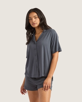 OdorResistantFabric Goodnight Short Sleeve Sleep Shirt - Storm