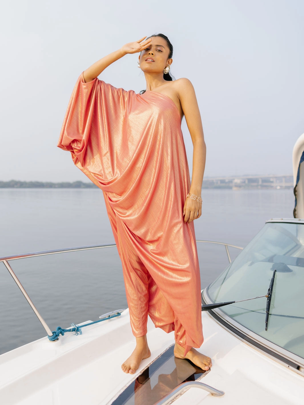 Elegant Comfort Soft Detail Bellagio Dress with Pants