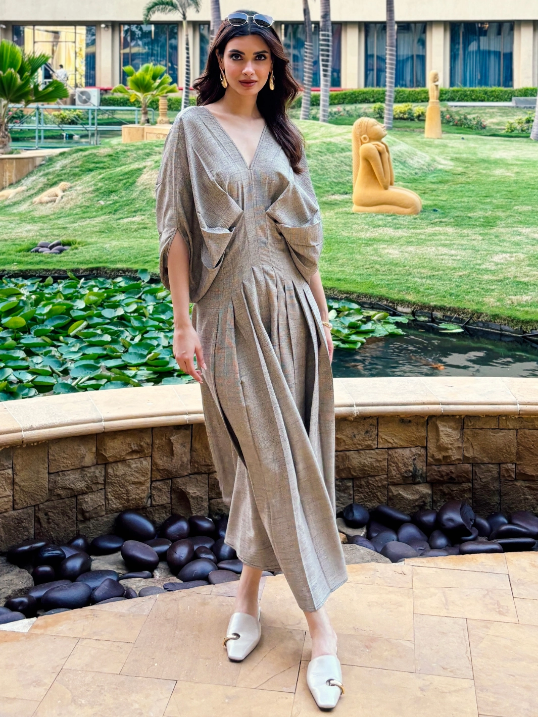 Nusa Pleated Jumpsuit Quiet Sweet Lightweight Fabric