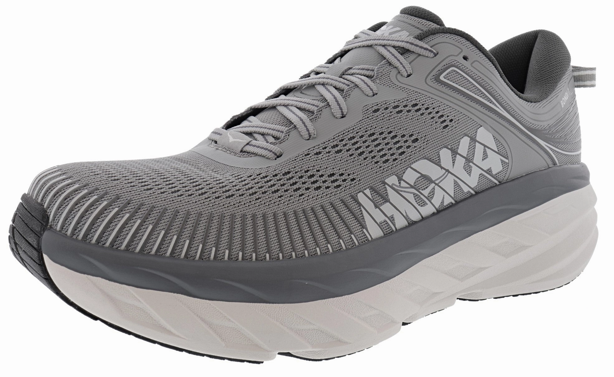 Hoka Men's Ultra Marathon Cushioned Running Shoes Bondi 7 running - challenge
